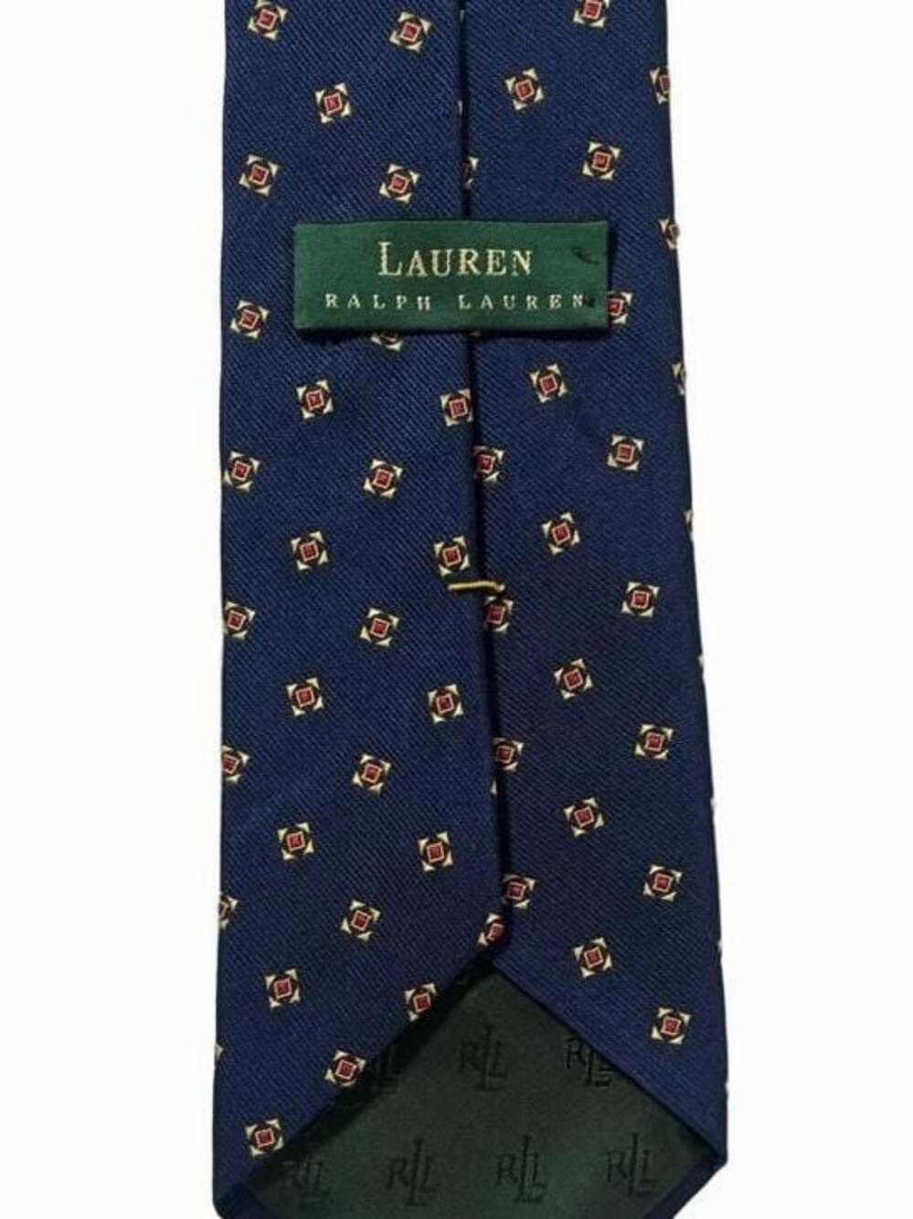 Lauren Ralph Lauren Blue Geometric Print Silk Necktie